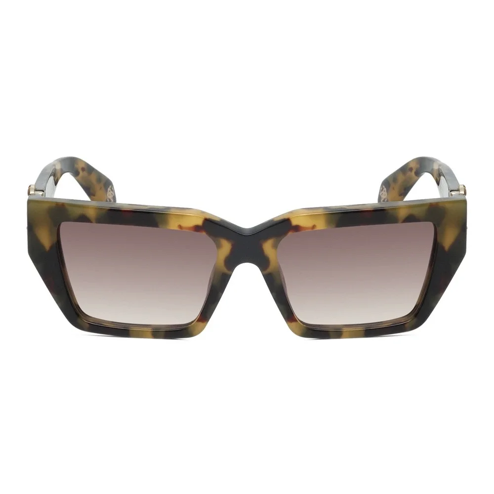 Roberto Cavalli SRC016 0AGG Sunglasses Women's Tortoise Oversized Square Italy